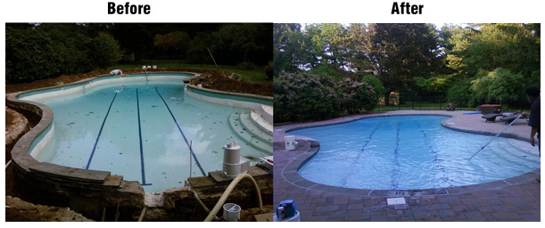 Before and After Pool Renovation