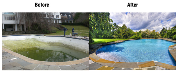 Long Island Pool Renovation Before and After