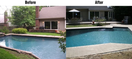 New Pool Renovation Before and After